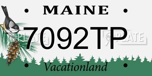 7092TP Maine License Plate