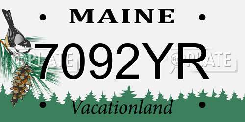 7092YR Maine License Plate