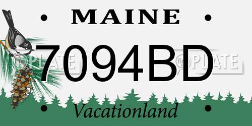 7094BD Maine License Plate