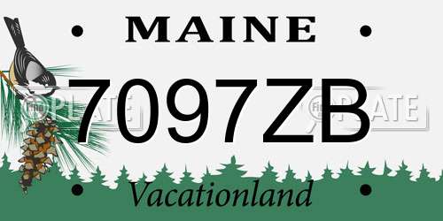 7097ZB Maine License Plate