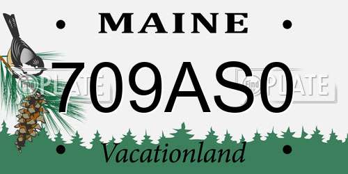 709AS0 Maine License Plate