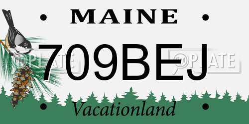 709BEJ Maine License Plate