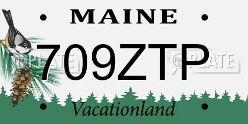 709ZTP Maine License Plate