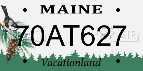 70AT627 Maine License Plate