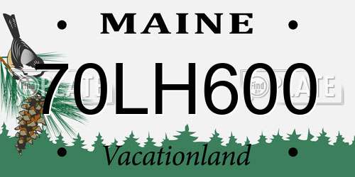 70LH600 Maine License Plate