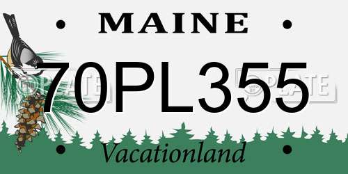 70PL355 Maine License Plate