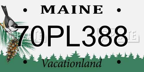 70PL388 Maine License Plate