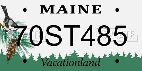 70ST485 Maine License Plate
