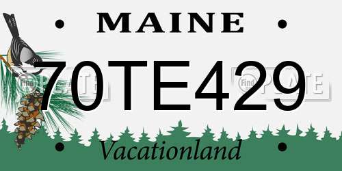 70TE429 Maine License Plate