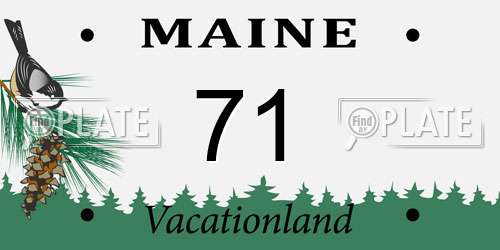 71 Maine License Plate