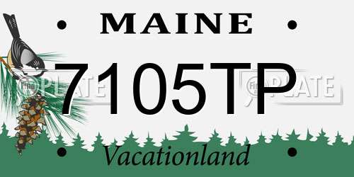 7105TP Maine License Plate