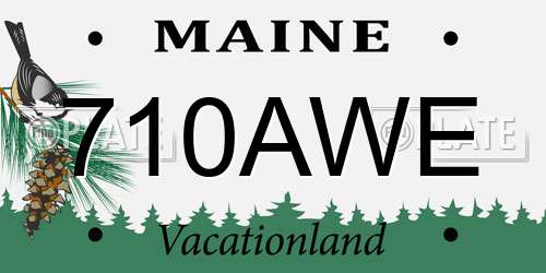 710AWE Maine License Plate