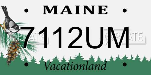 7112UM Maine License Plate