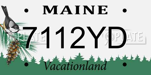 7112YD Maine License Plate