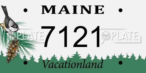 7121 Maine License Plate