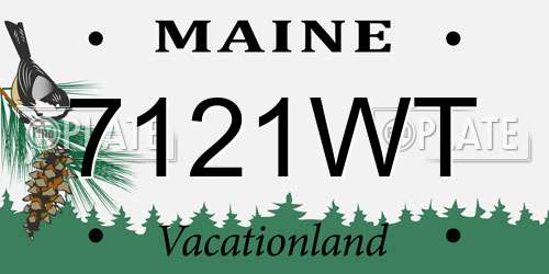 7121WT Maine License Plate
