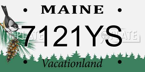 7121YS Maine License Plate