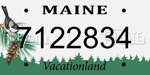 7122834 Maine License Plate
