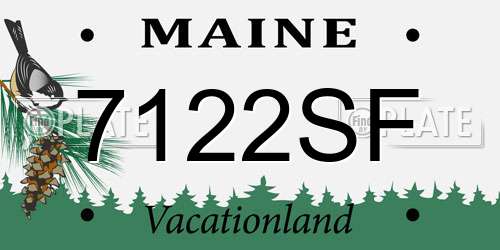 7122SF Maine License Plate