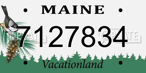 7127834 Maine License Plate
