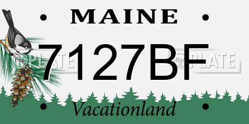 7127BF Maine License Plate