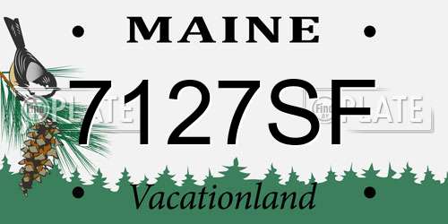 7127SF Maine License Plate