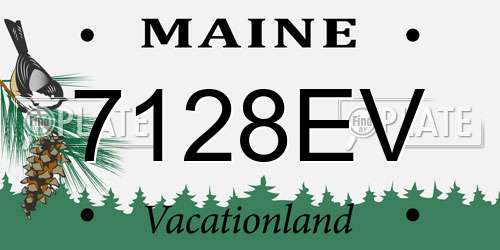 7128EV Maine License Plate
