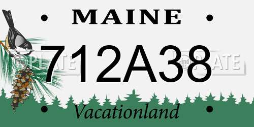 712A38 Maine License Plate