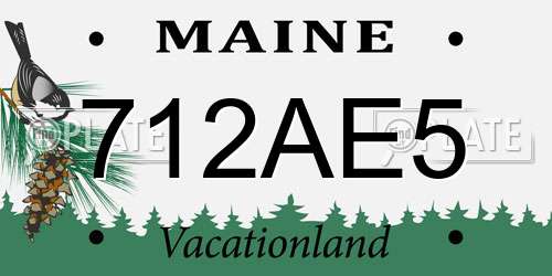 712AE5 Maine License Plate