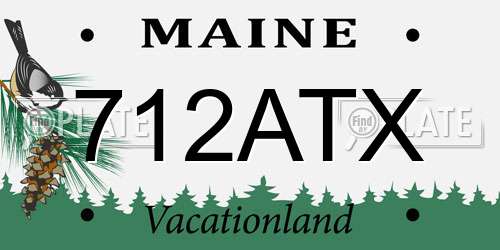 712ATX Maine License Plate