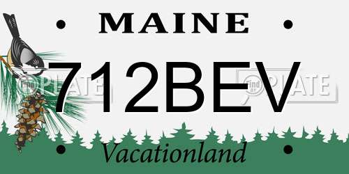 712BEV Maine License Plate