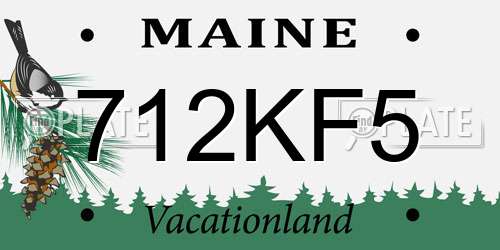 712KF5 Maine License Plate