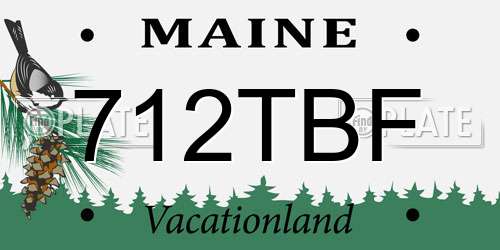712TBF Maine License Plate