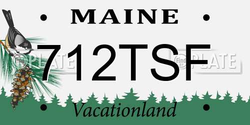 712TSF Maine License Plate