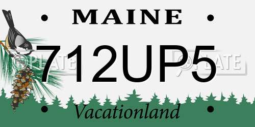712UP5 Maine License Plate