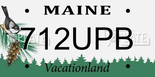 712UPB Maine License Plate