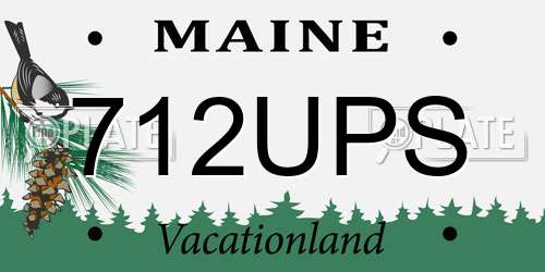 712UPS Maine License Plate