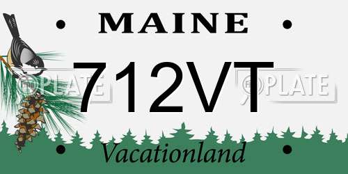 712VT Maine License Plate