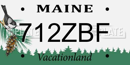 712ZBF Maine License Plate