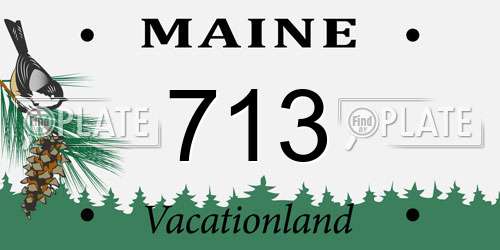 713 Maine License Plate