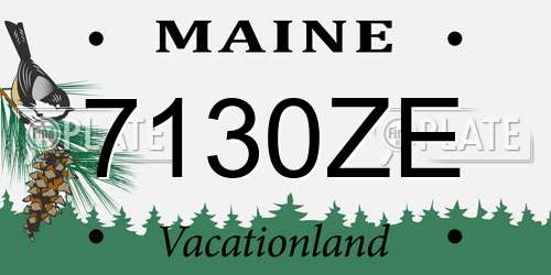 7130ZE Maine License Plate