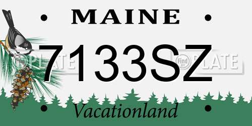 7133SZ Maine License Plate