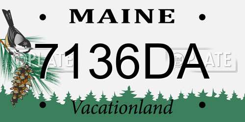 7136DA Maine License Plate