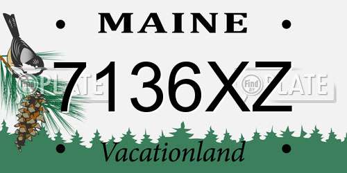7136XZ Maine License Plate