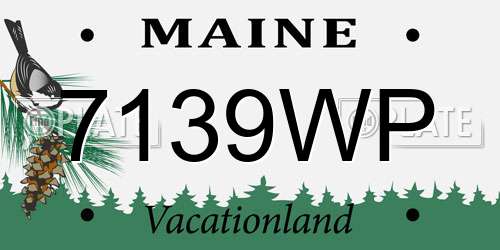 7139WP Maine License Plate