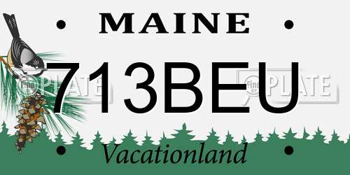 713BEU Maine License Plate