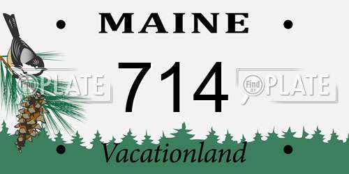 714 Maine License Plate