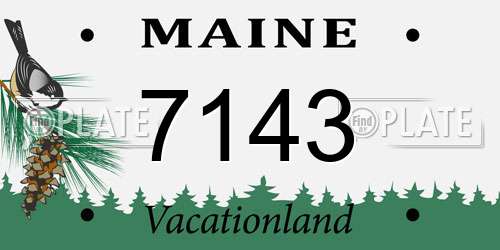 7143 Maine License Plate