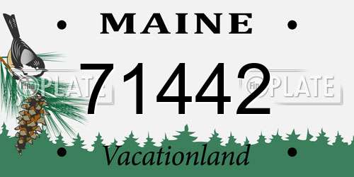 71442 Maine License Plate