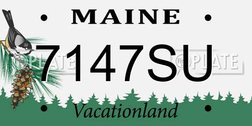 7147SU Maine License Plate